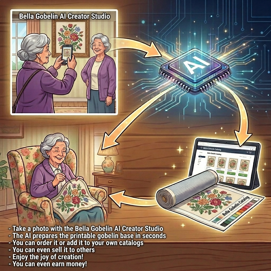 Take a photo of your finished needlepoint – reprint, gift