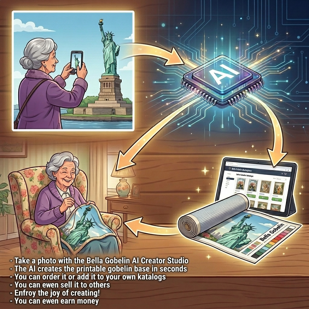 Take a photo with the Bella Gobelin AI Creator Studio