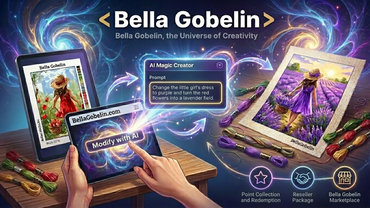 AI Magic Needlepoint Catalog Creator – Bella Gobelin