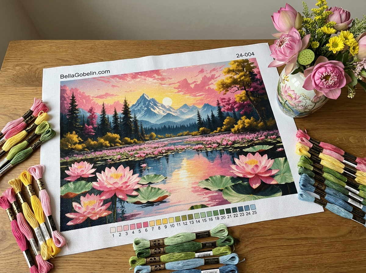 Water lilies in the mountain lake