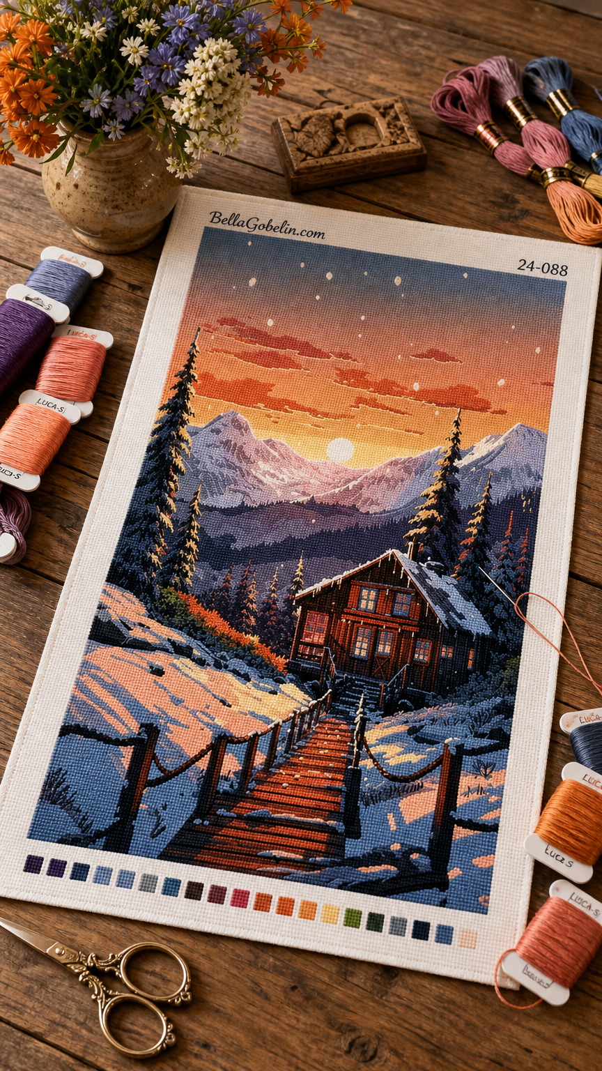 Winter evening in the mountains