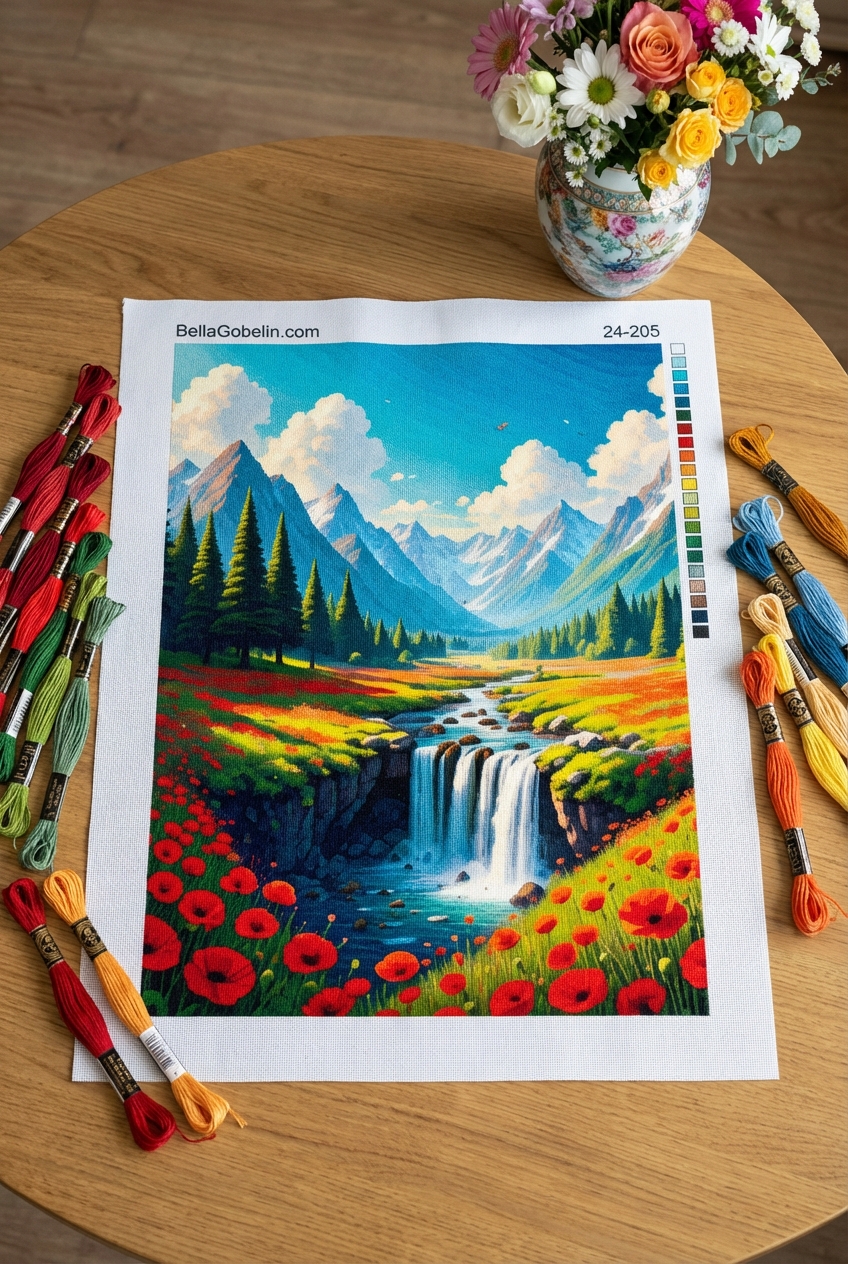 Waterfall in the mountains