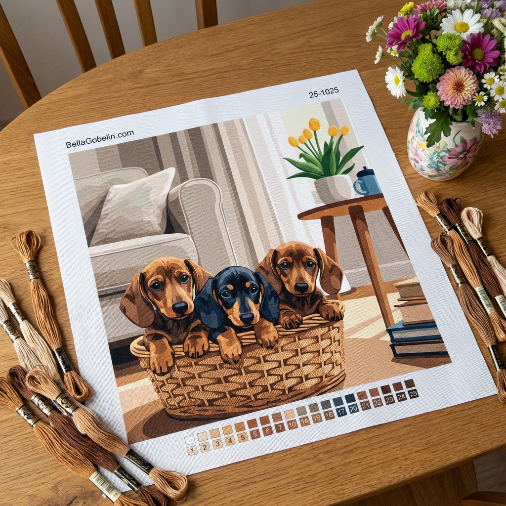 Cavalier King Charles Spaniels in the living room