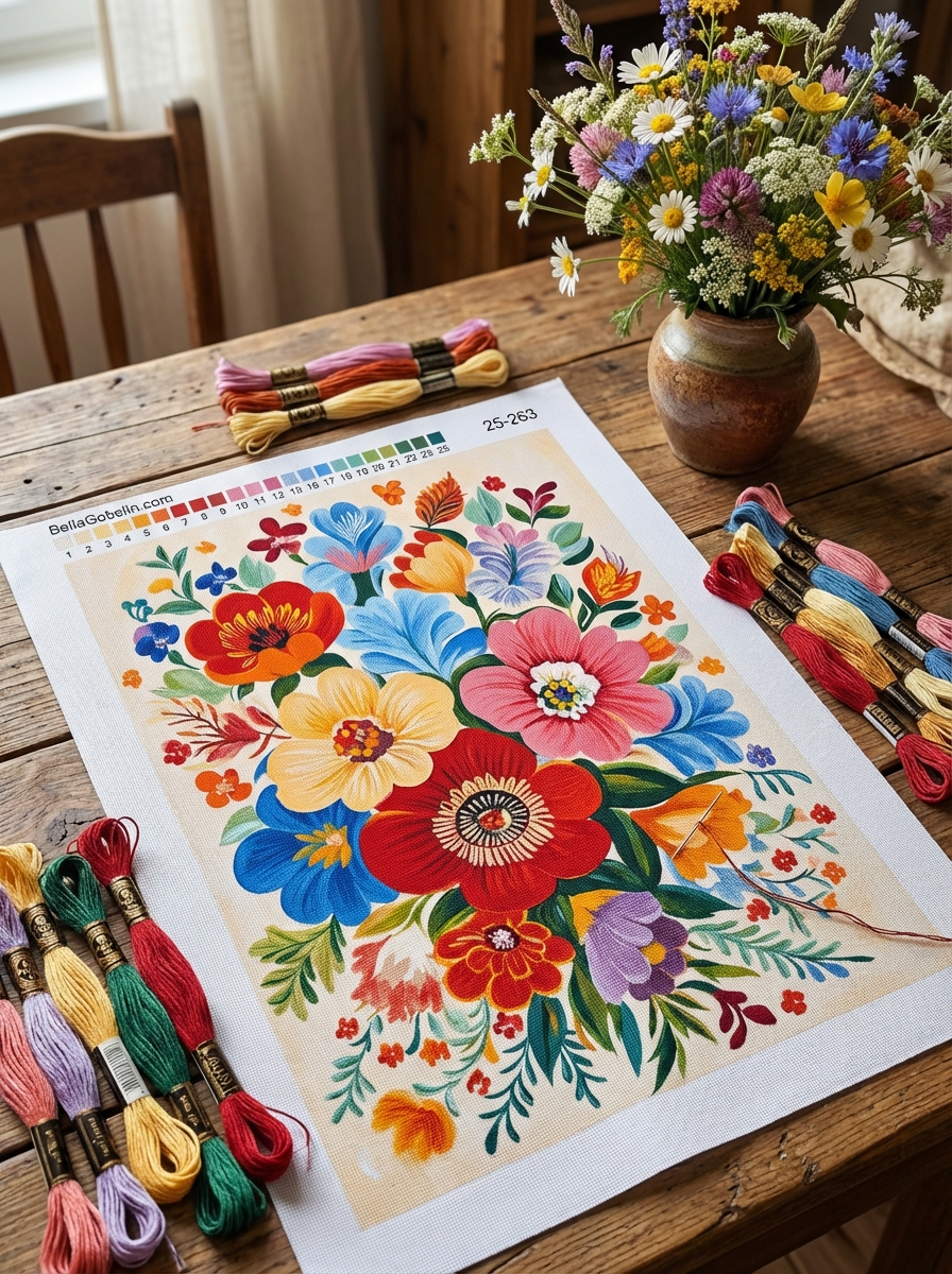 Colorful flower pattern