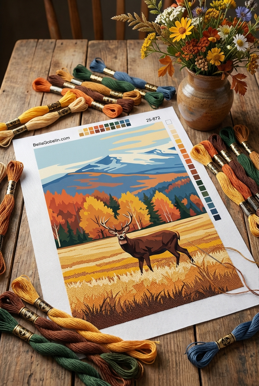 Stag in the autumn landscape