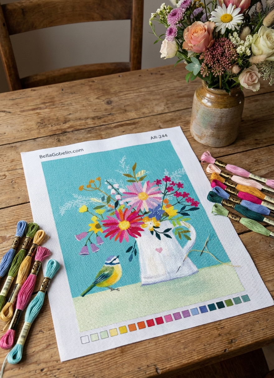 Flower bouquet in a can