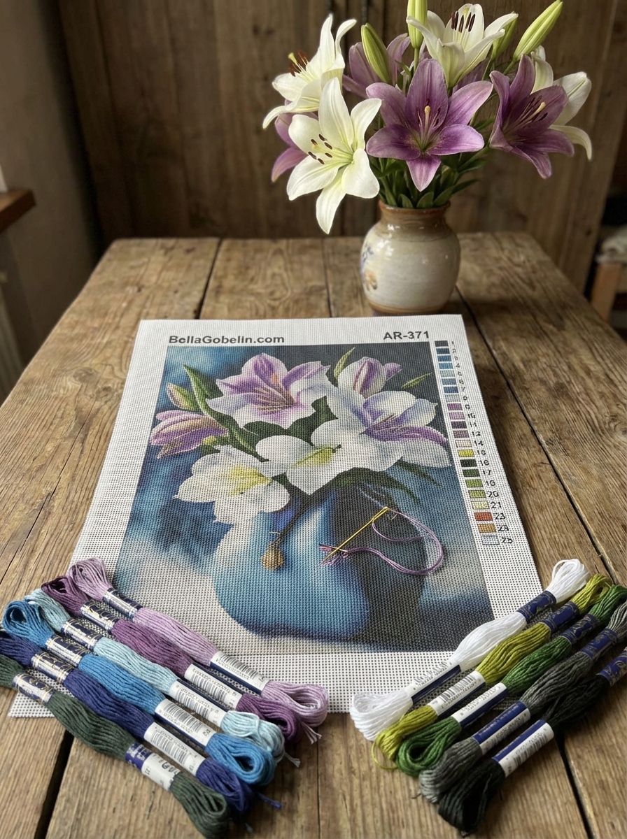 Lily bouquet in a vase