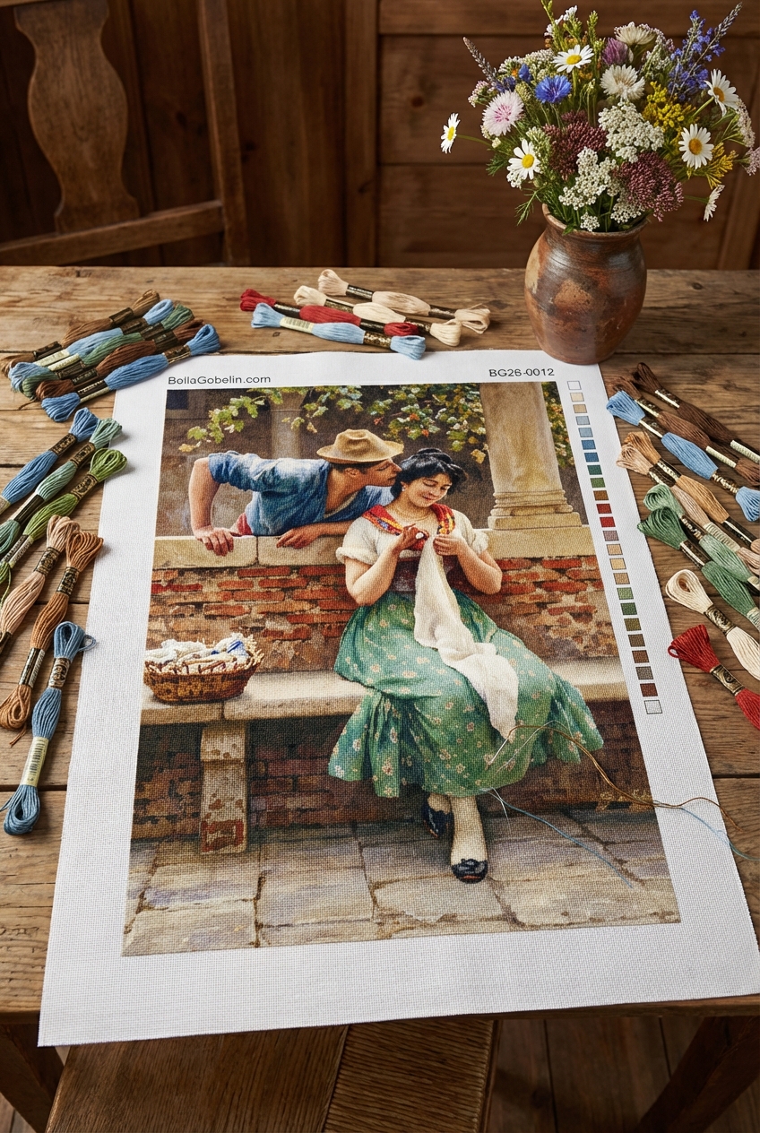 A romantic scene in Italy