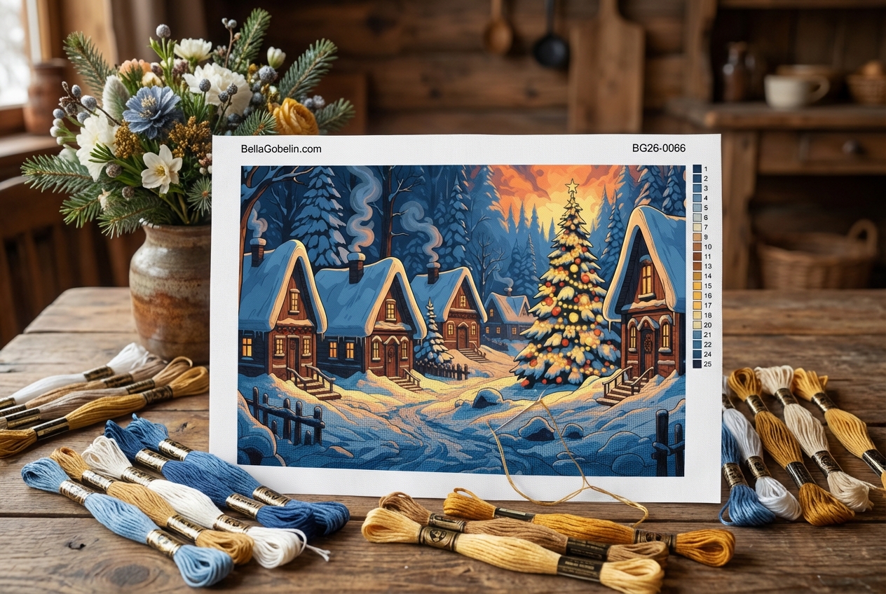 Winter village Christmas atmosphere