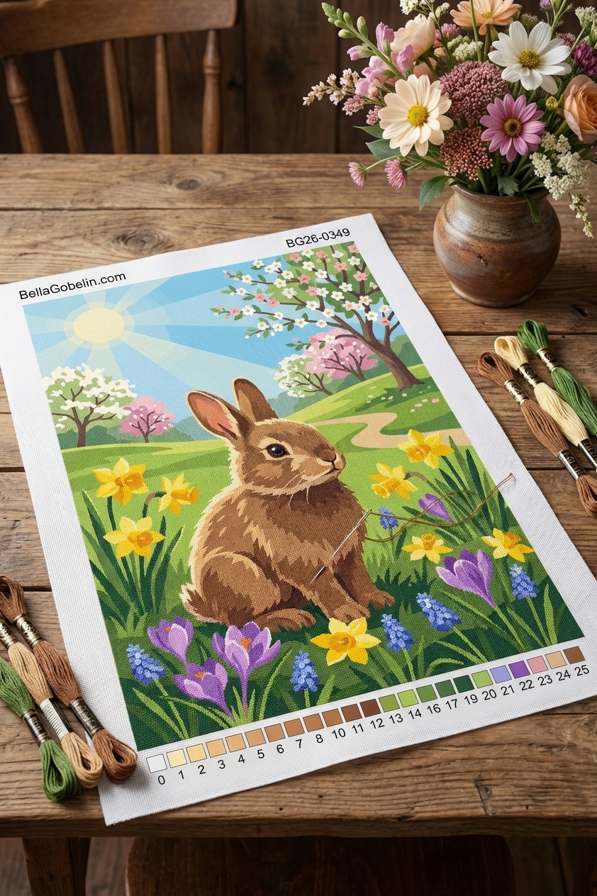 Bunny spring landscape