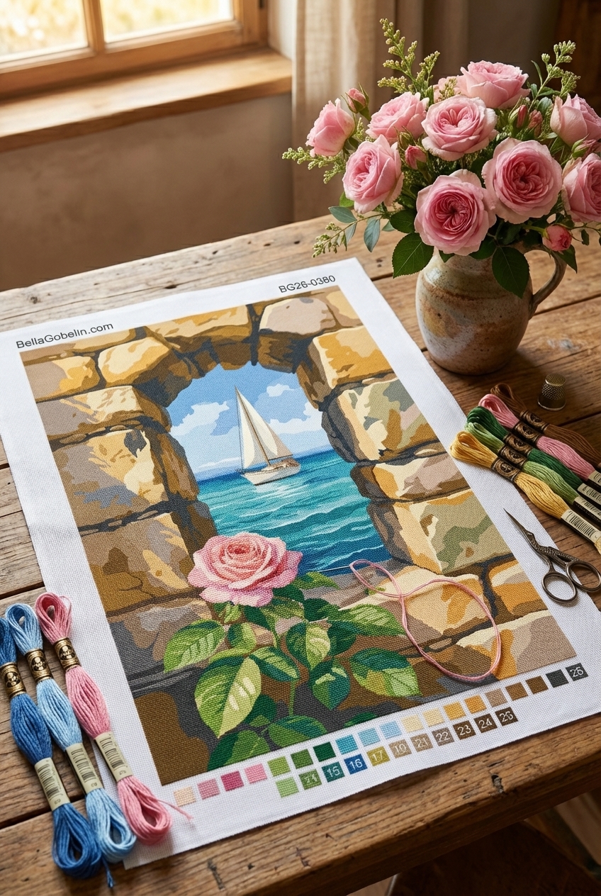 Seascape with rose