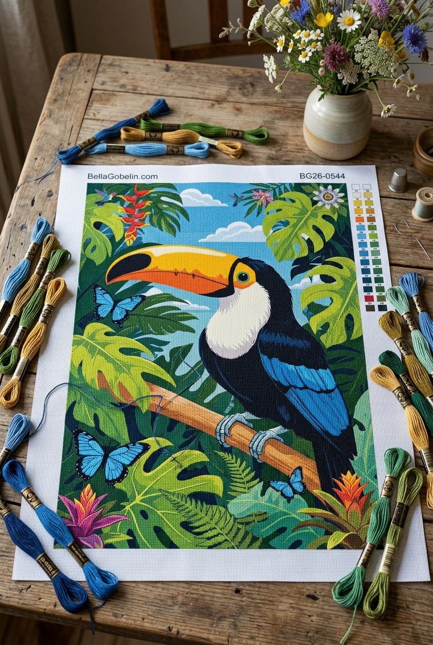 Tropical toucan in the jungle