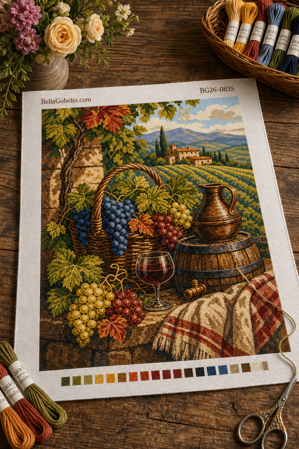 Harvest still life gobelin pattern