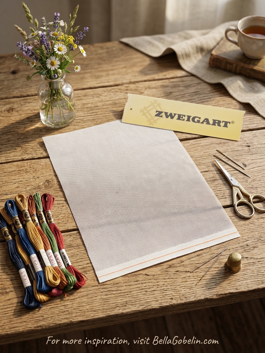 White Zweigart Stramin 88/100 (needle canvas) - 15x20 cm