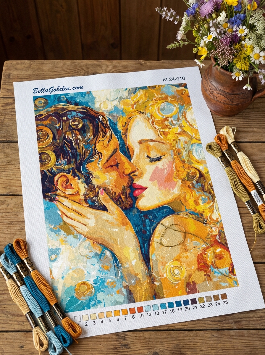 Klimt style: The Kiss - variations