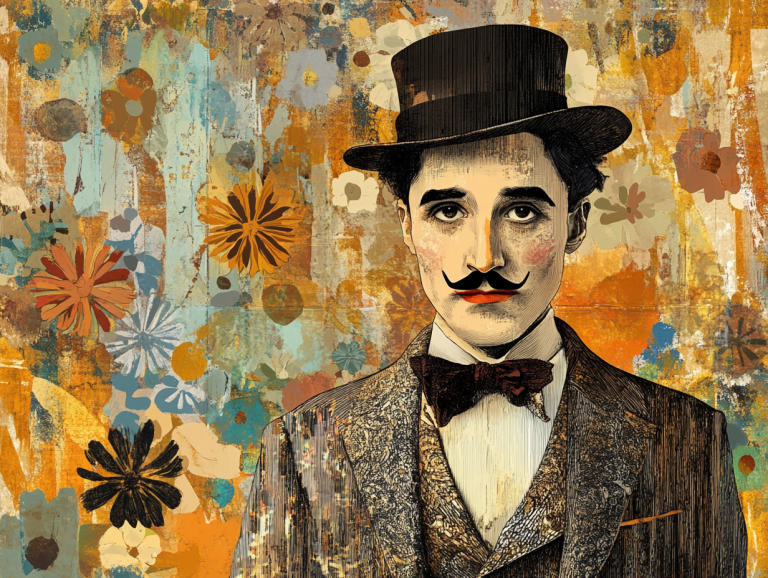 Chaplin portrait in Klimt style