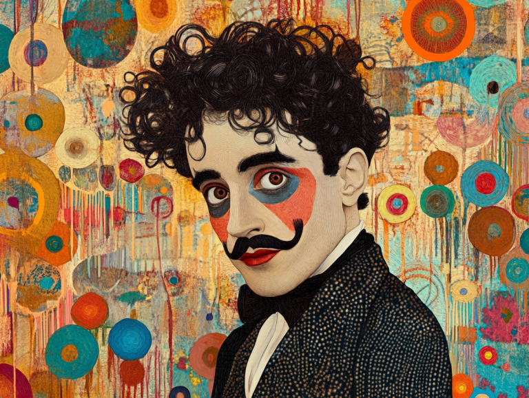 Chaplin portrait in Klimt style