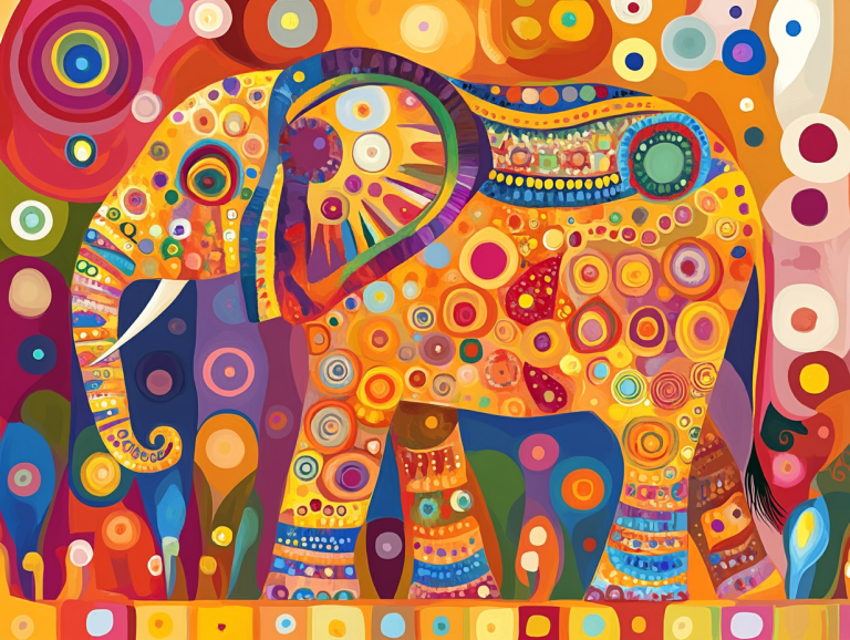Elephant in Klimt style