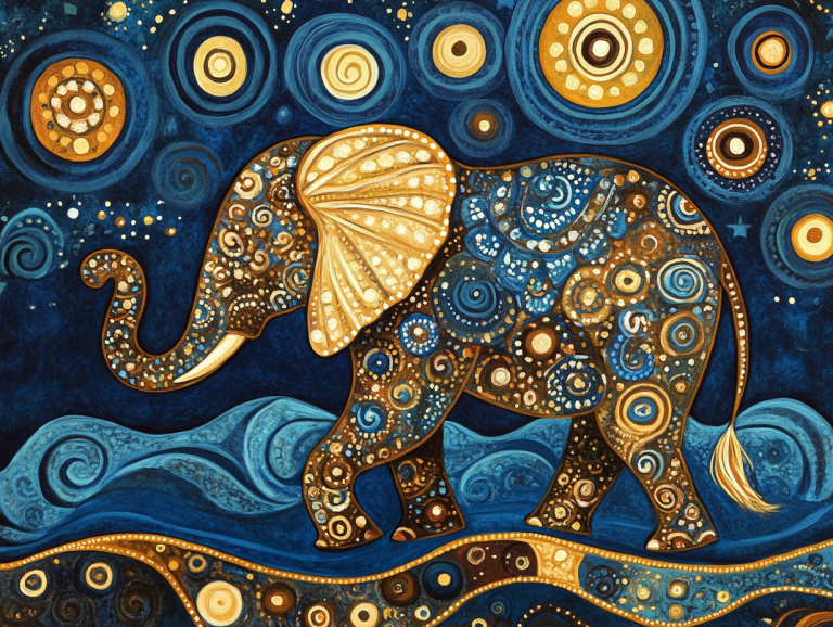 Elephant in Klimt style