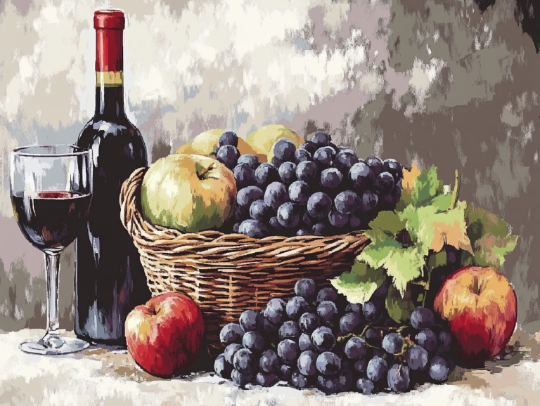 Wine and fruit basket