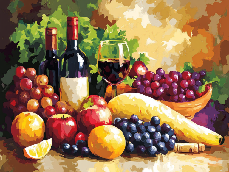 Wine and fruit basket