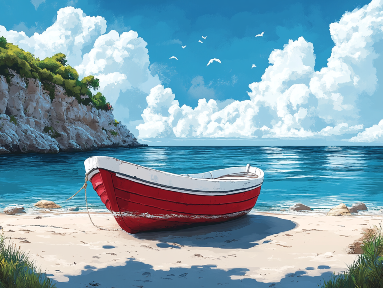 Magányos csónak az öbölben