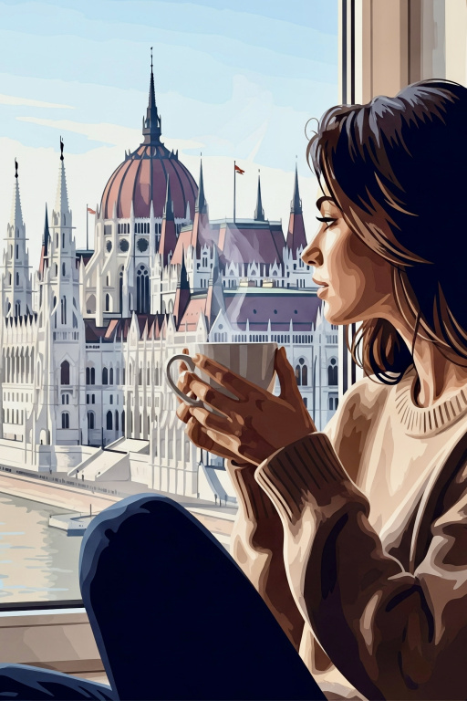 Coffee portrait at the Parliament building