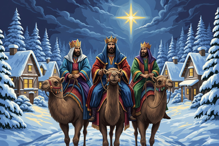 Three Wise Men in a modern version