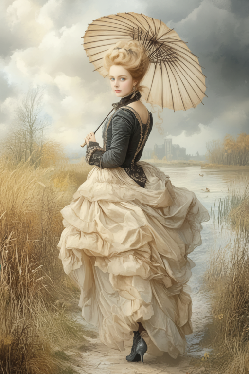 Elegant lady with an umbrella