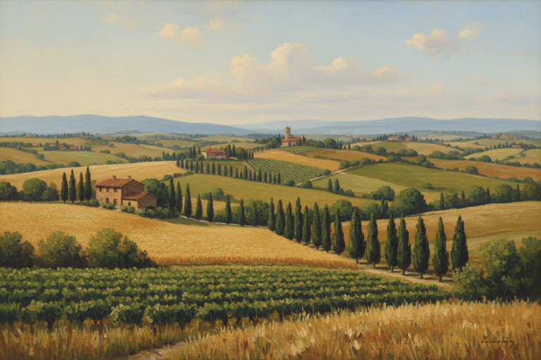 Elaine Horiguchi - Tuscan landscape replica