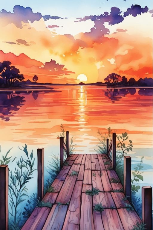 Sunset over the lake