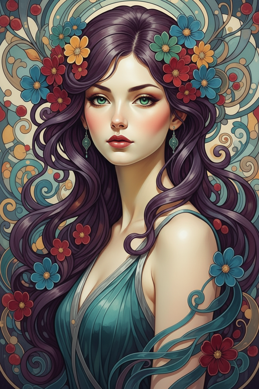 Alphonse Mucha stílus - Variáció 1