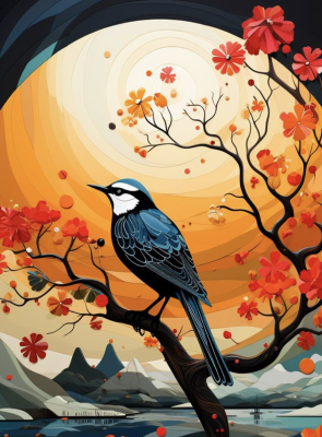 Eastern style bird portrait