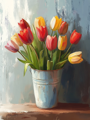 Tulips in a Bucket