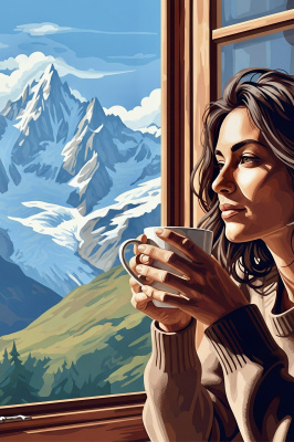 Coffee portrait at Mont Blanc