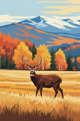 Stag in the autumn landscape
