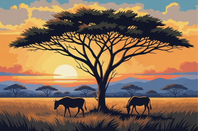 Sunset on the savannah