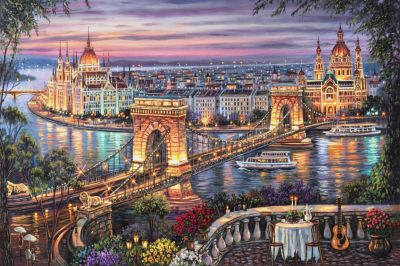 Budapest skyline with the Chain Bridge