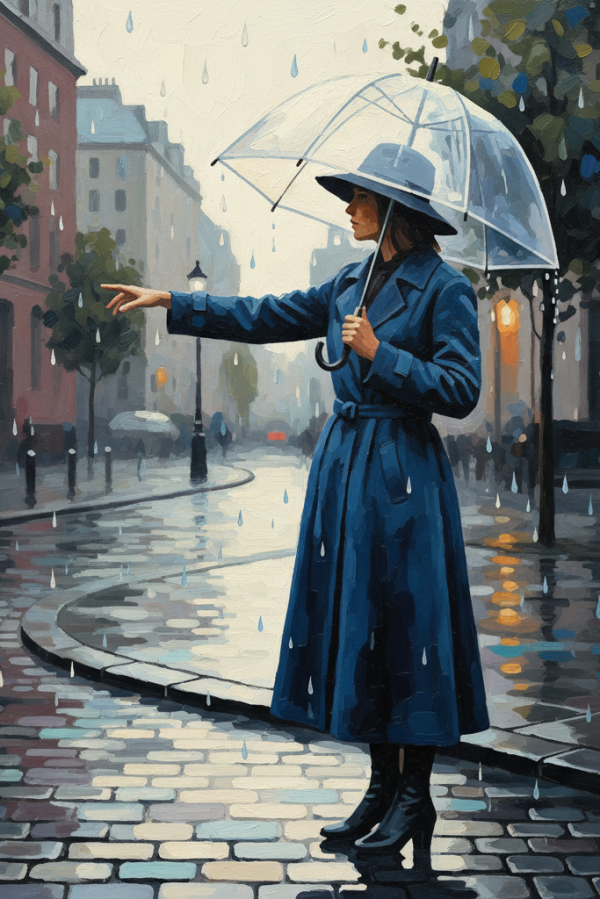 A rainy day in the city