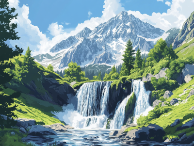 Waterfall in the Alps