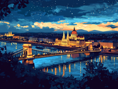 Budapest at night - Chain Bridge