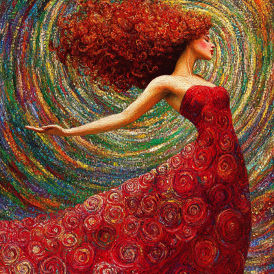 Klimt style: The Red Demon