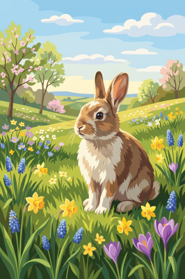 Bunny in a flower meadow