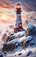 Snowy lighthouse