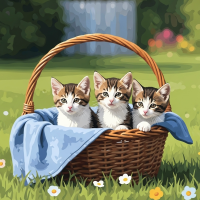 Kittens in a basket