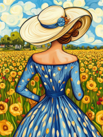 Lady in the flower field