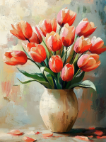Tulip bouquet in a vase