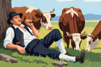 Resting cowboy tapestry