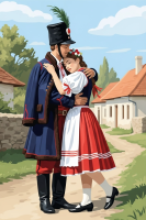 Hungarian Hussar and his beloved