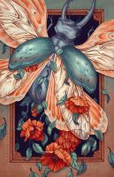 The Beetle - in the style of Alphonse Mucha
